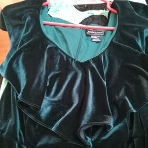 Green velvet dress